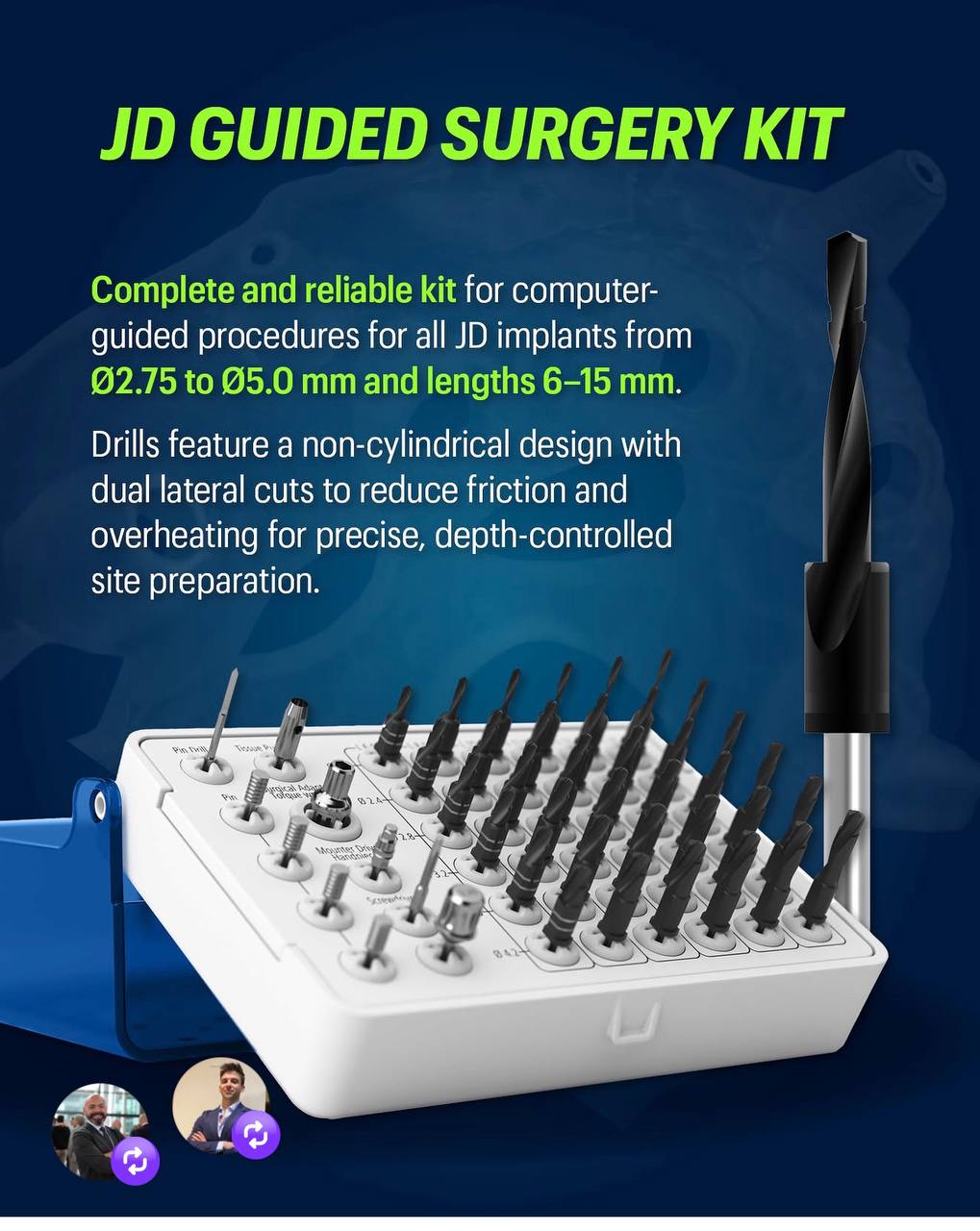 Kit de chirurgie guidée JDentalCare pour implantologie assistée par ordinateur